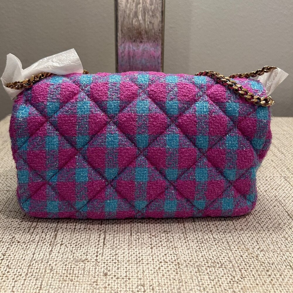 Versace La Medusa Quilted Tweed & Leather Logo Bag - Picture 9 of 13